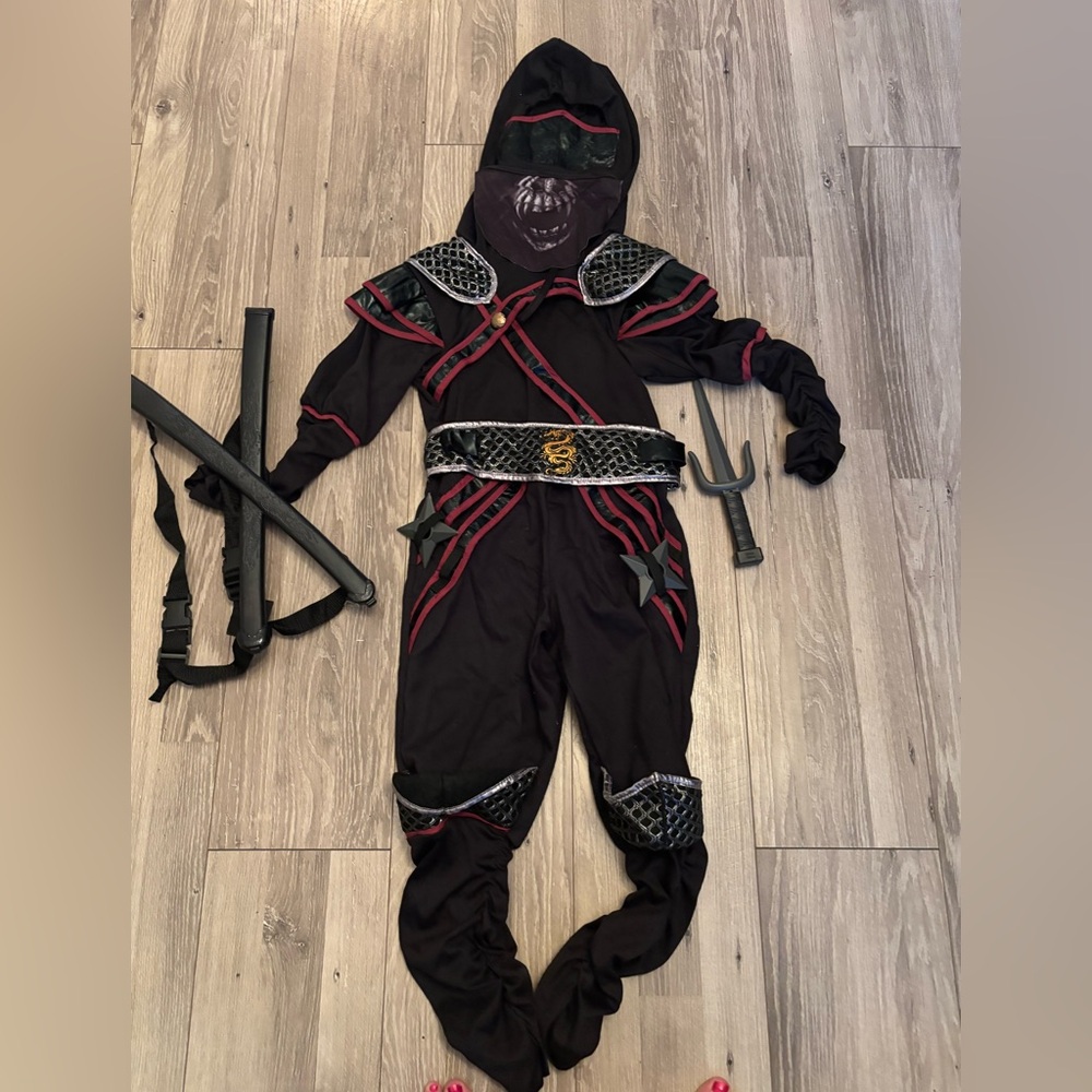 Black and Red Ninja Costume for Kids